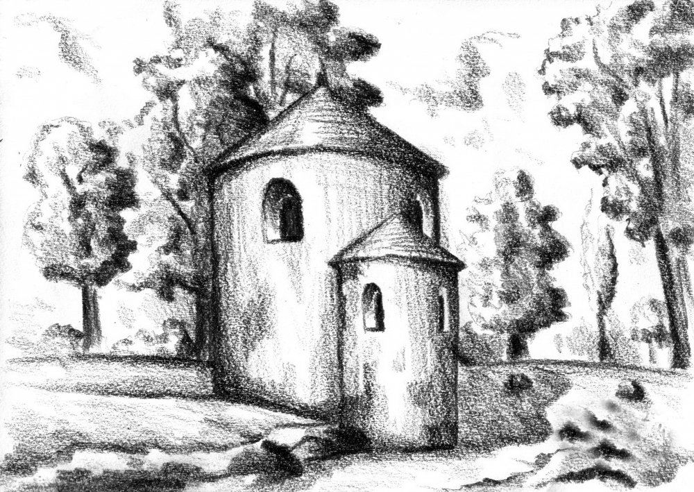 Rustikale Kapellenskizze von Kulik