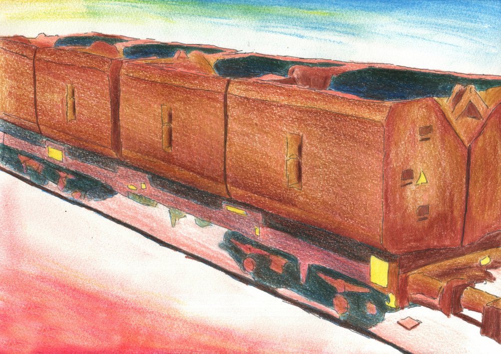 Rustikale Zugillustration von Kulik