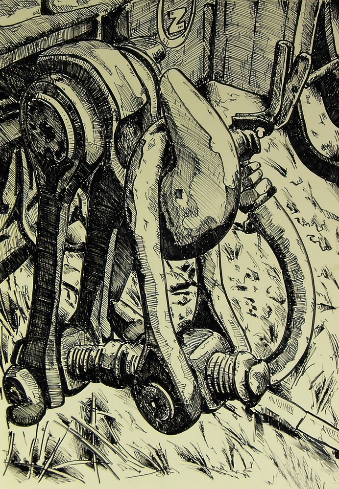 Vintage-Maschinengetriebe von Kulik