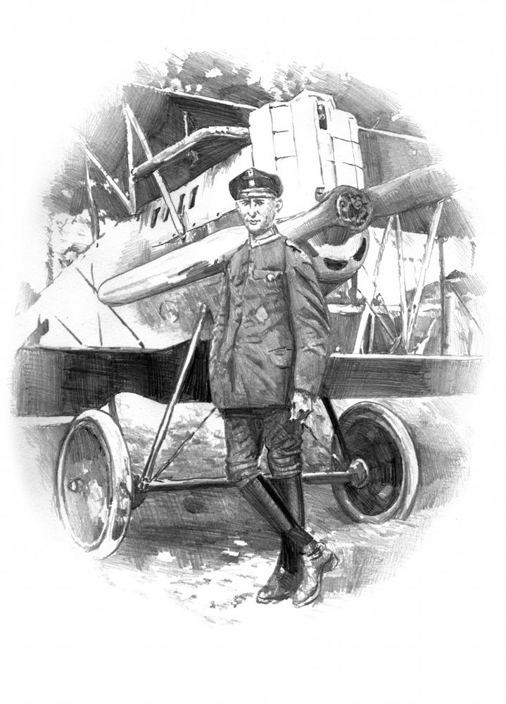 Vintage Pilot Doppeldecker von Kulik