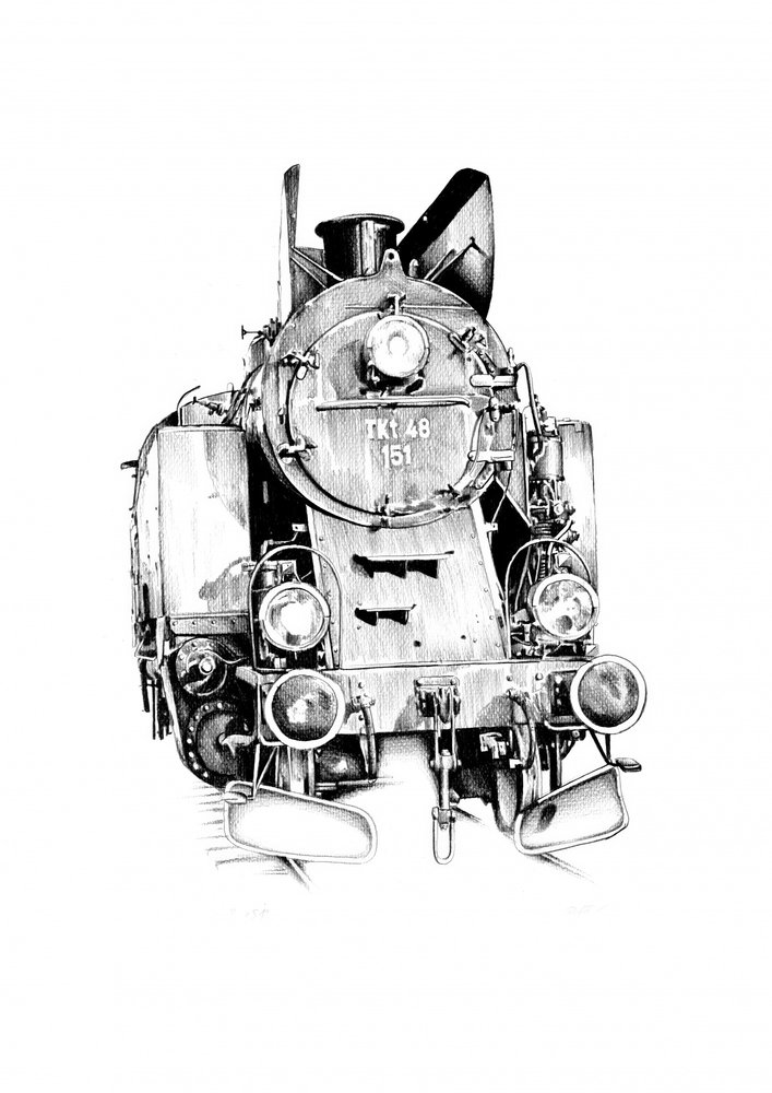 Vintage Dampflokomotive von Kulik