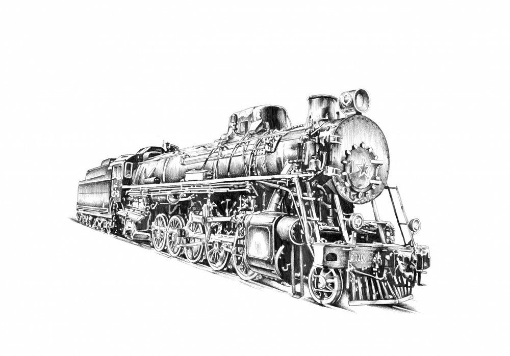 Vintage-Dampflokomotive von Kulik