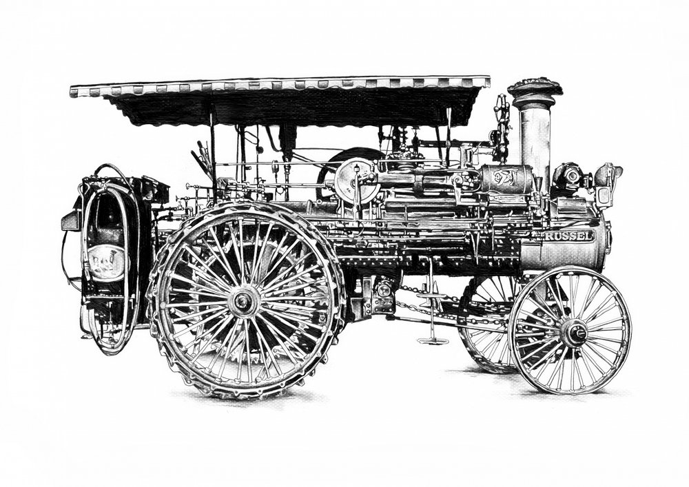 Vintage Dampftraktor von Kulik
