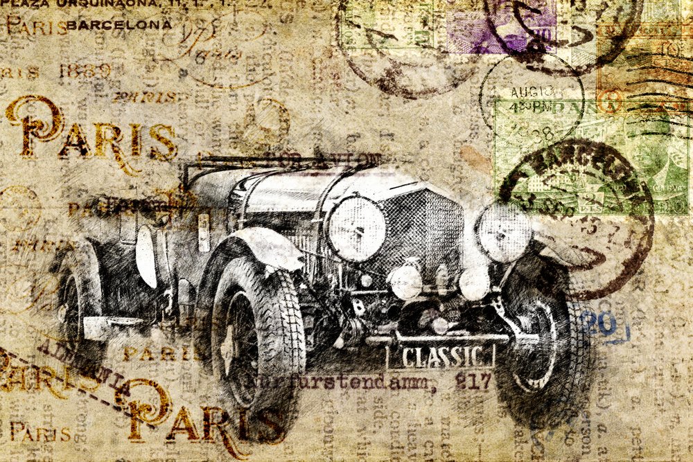 Antikes Auto von Lembayung senja studio [Vintage Poster]