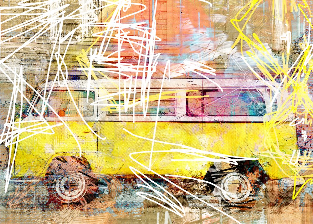 Retro-Van-Straßenkunst von Lembayung senja studio [Vintage Poster]