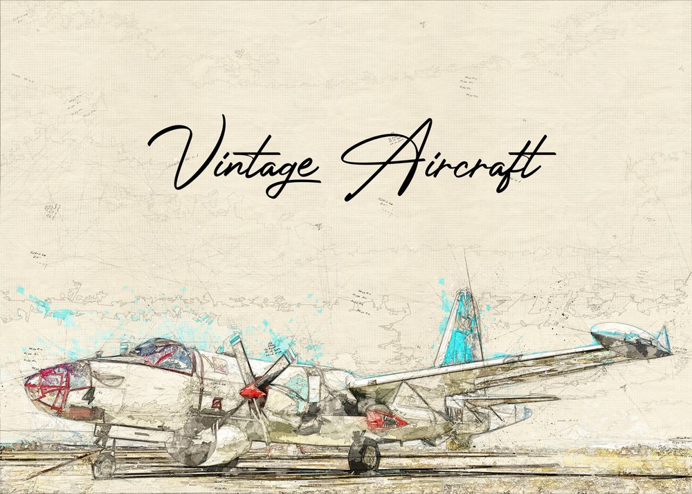 Vintage Flugzeug Skizze von Lembayung senja studio [Vintage Poster]