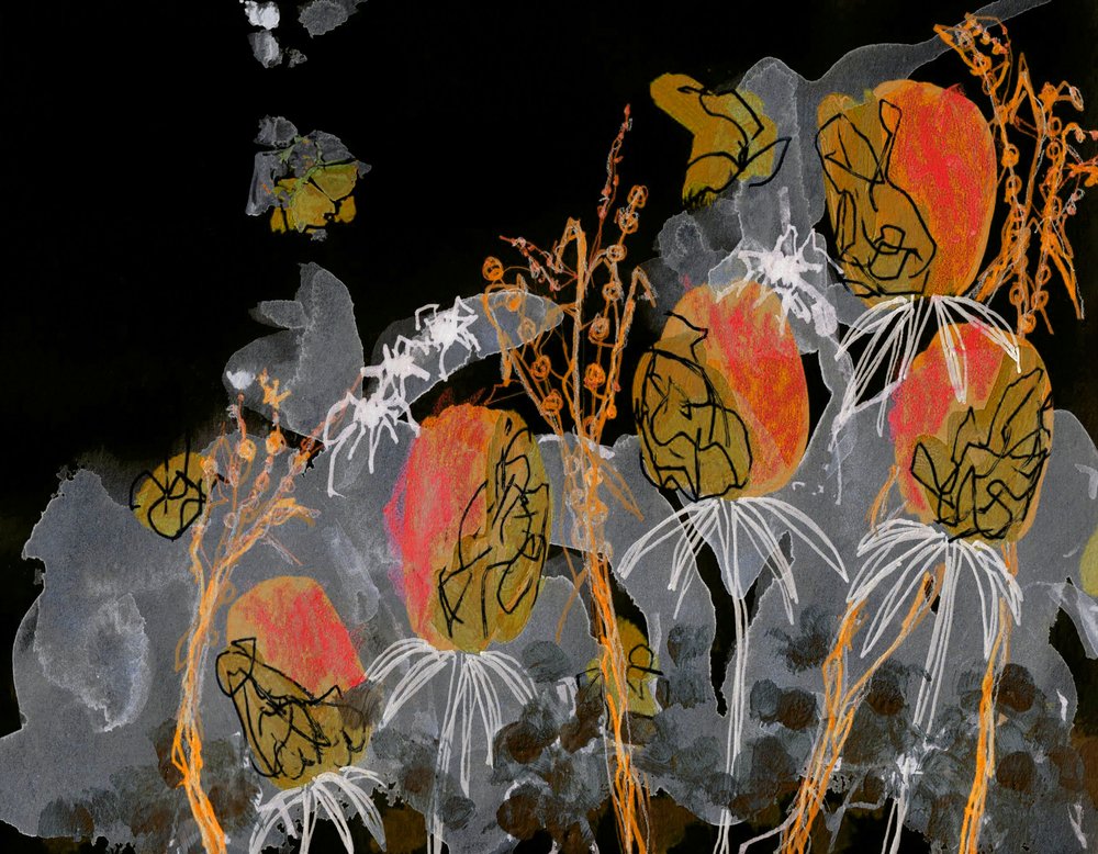 Dunkle goldene Blüten von Lori Ann Folz
