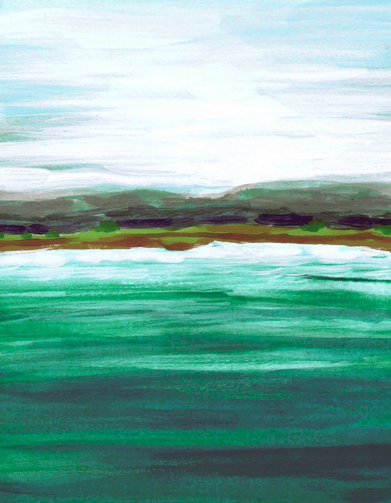 Ruhige Grüne Meereslandschaft von Lori Ann Folz