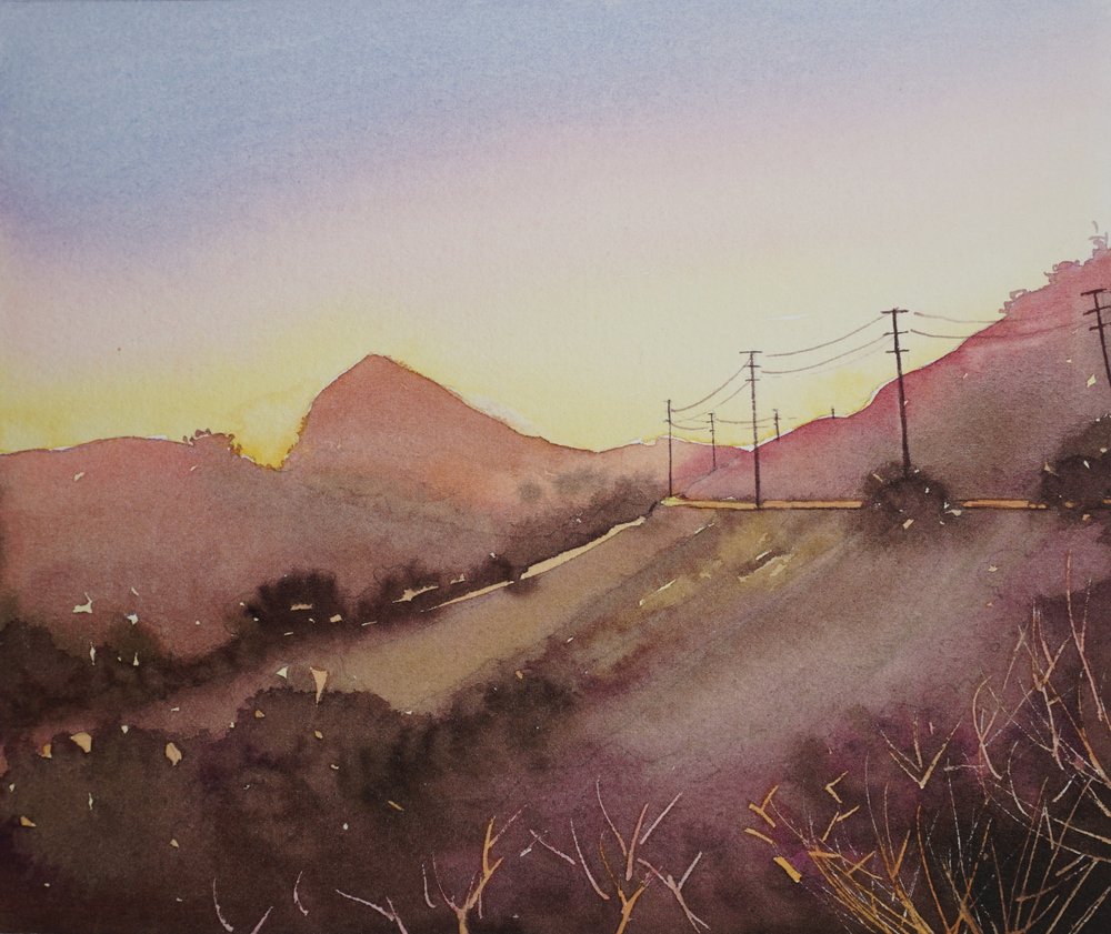 Warmer Bergsonnenuntergang von Luisa Millicent