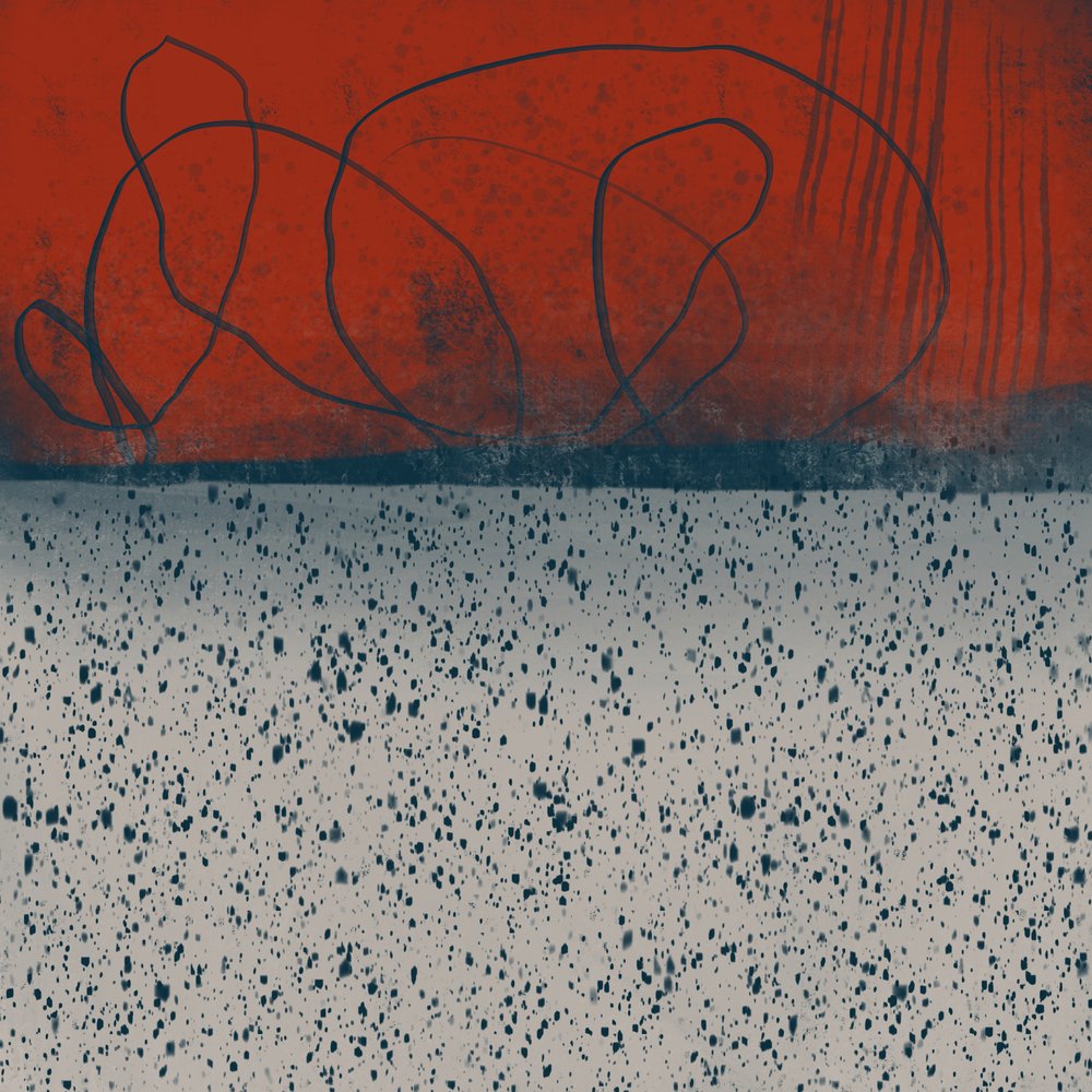 Dynamisches rotes Abstrakt von MANSI SAXENA