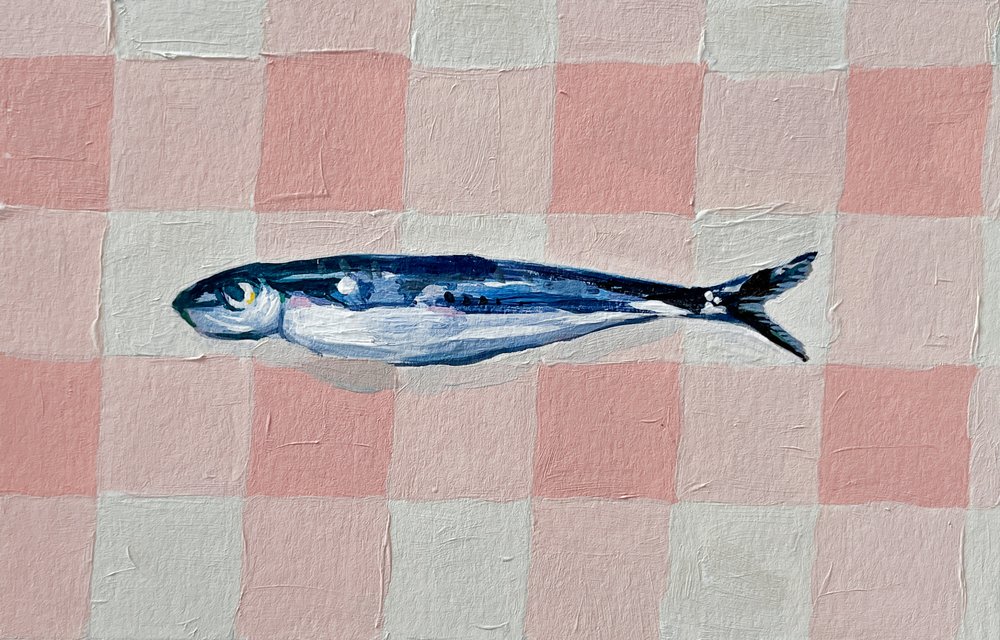Rosa karierte Sardine von Madison Phipps