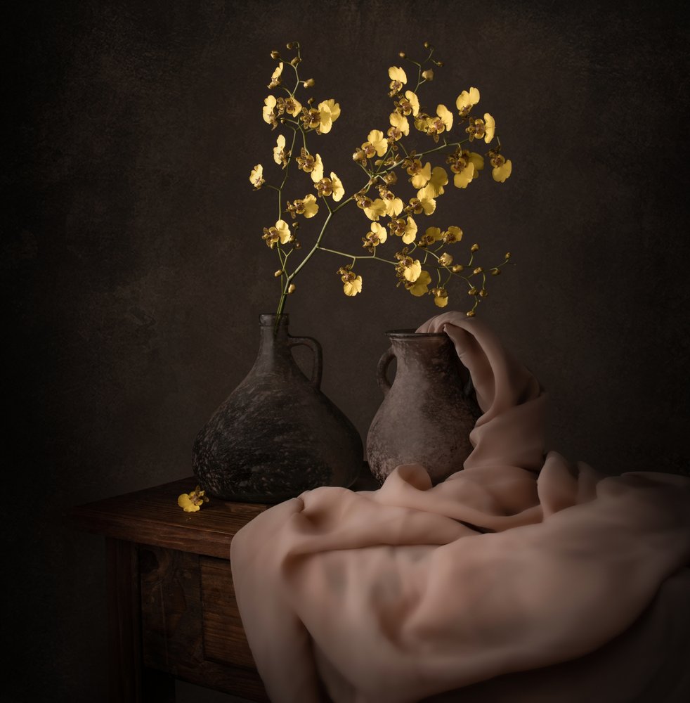 Stimmungsvolle gelbe Orchideen von Margareth Perfoncio