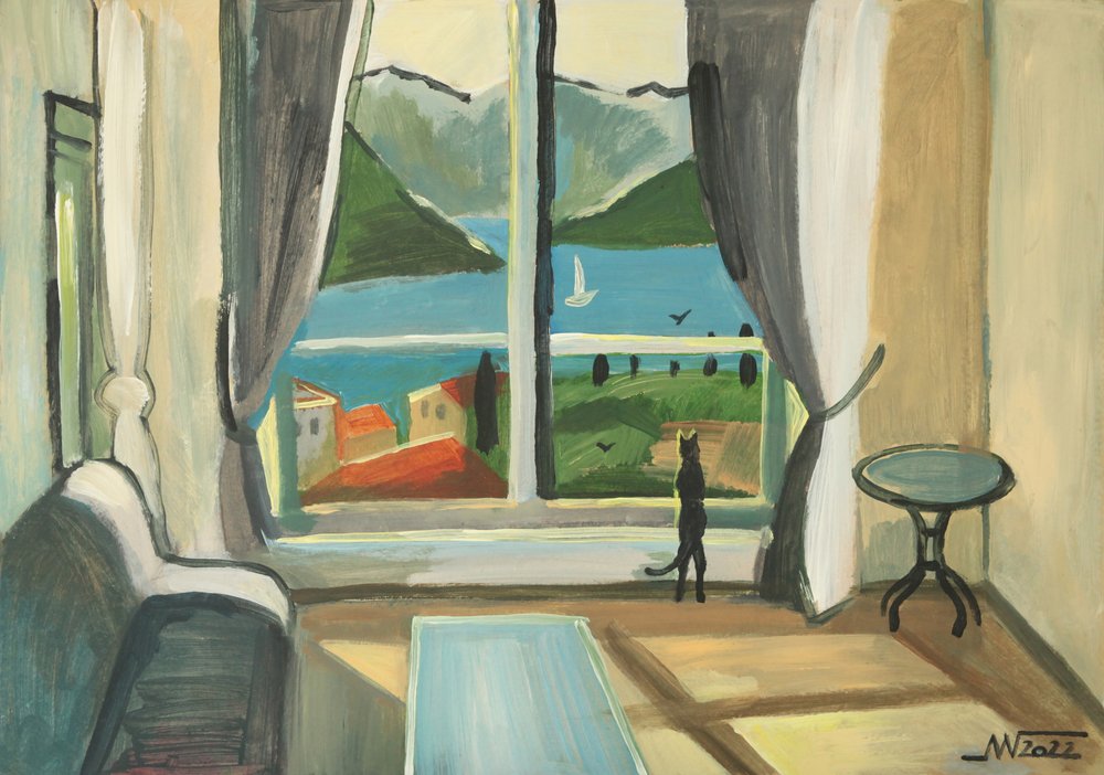 Katzenblick auf die Bucht von Marina Gorkaeva