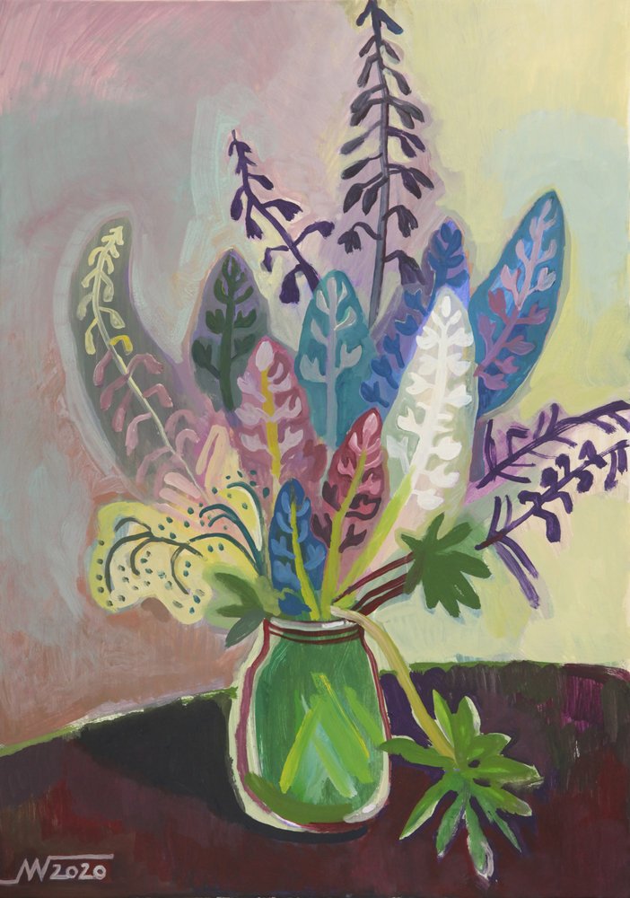 Buntes botanisches Stillleben von Marina Gorkaeva