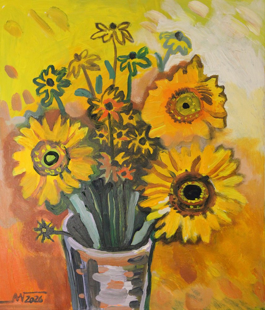 Sonniger Sonnenblumenstrauß von Marina Gorkaeva