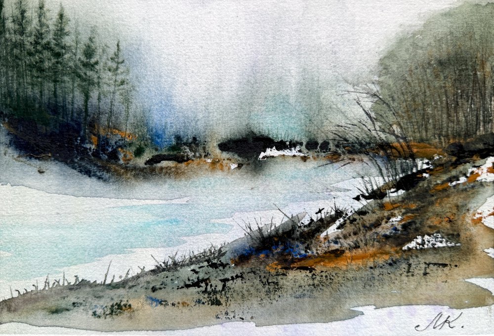 Nebliger Winterfluss von Marina Kozyr