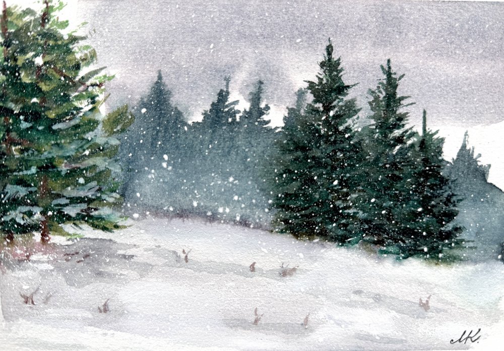 Verschneiter Winterwald von Marina Kozyr