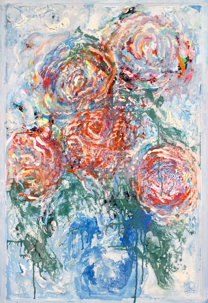 Lebendiges Florales Abstrakt von Marina Nelson