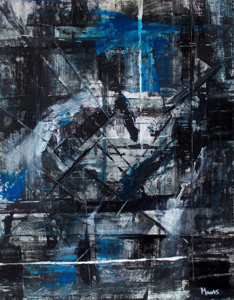 Dynamische Blaue Striche von Marloes Aerts