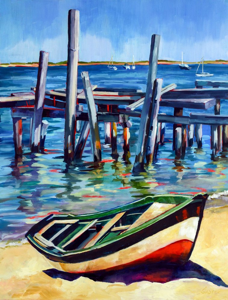 Altes Pier-Ruderboot von Maxine Shore