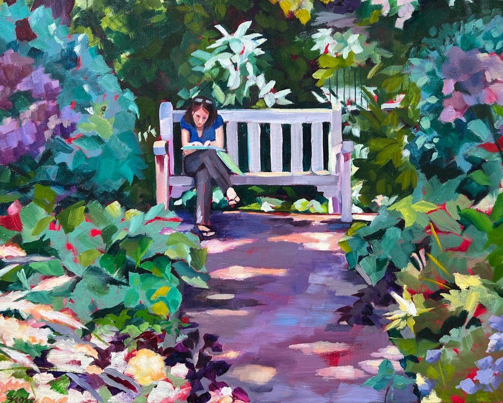 Friedliches Gartenlesen von Maxine Shore