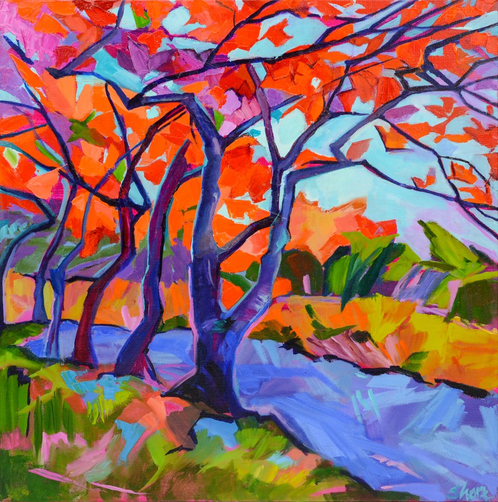 Lebendige Herbstbäume von Maxine Shore