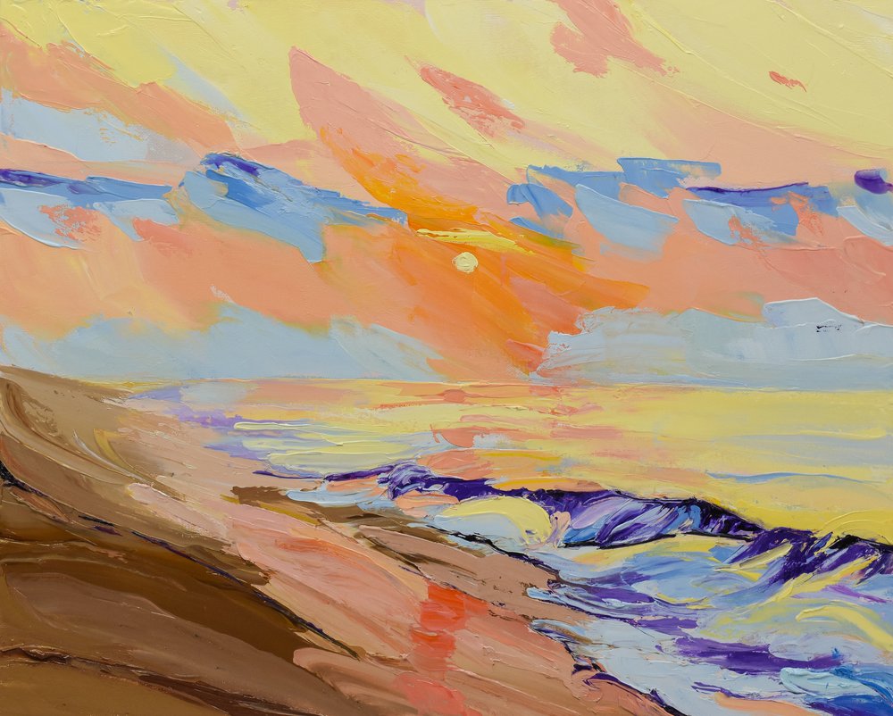 Lebendiger Ozean-Sonnenuntergang von Maxine Shore