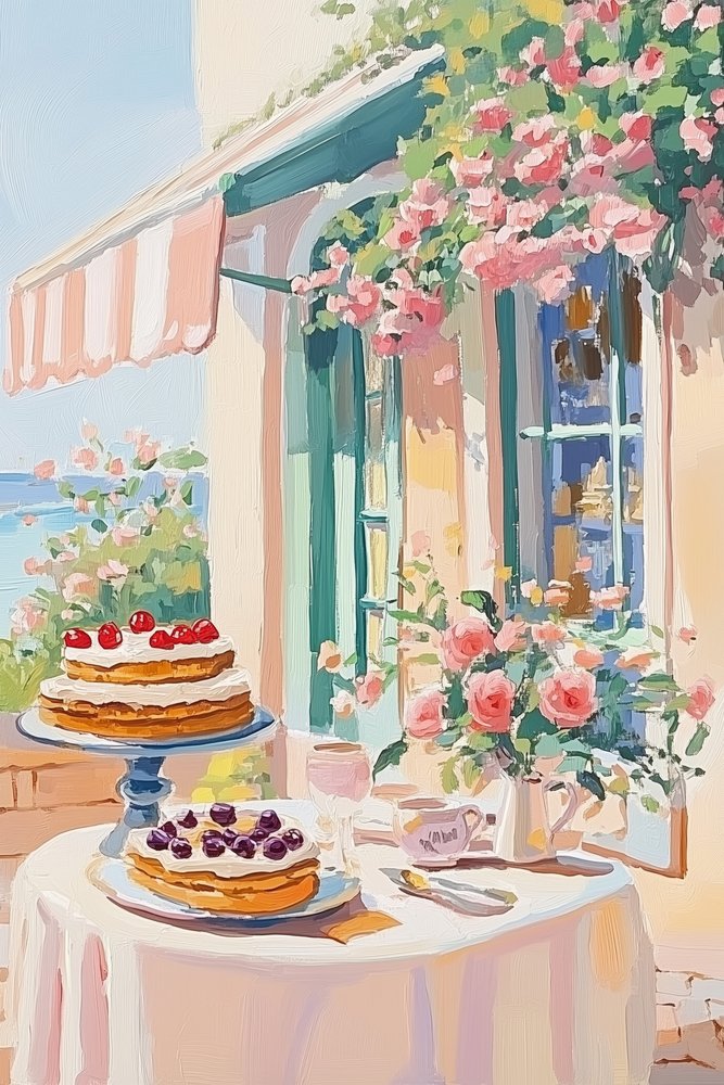 Französisches Dessertcafé von Melloi Art Prints