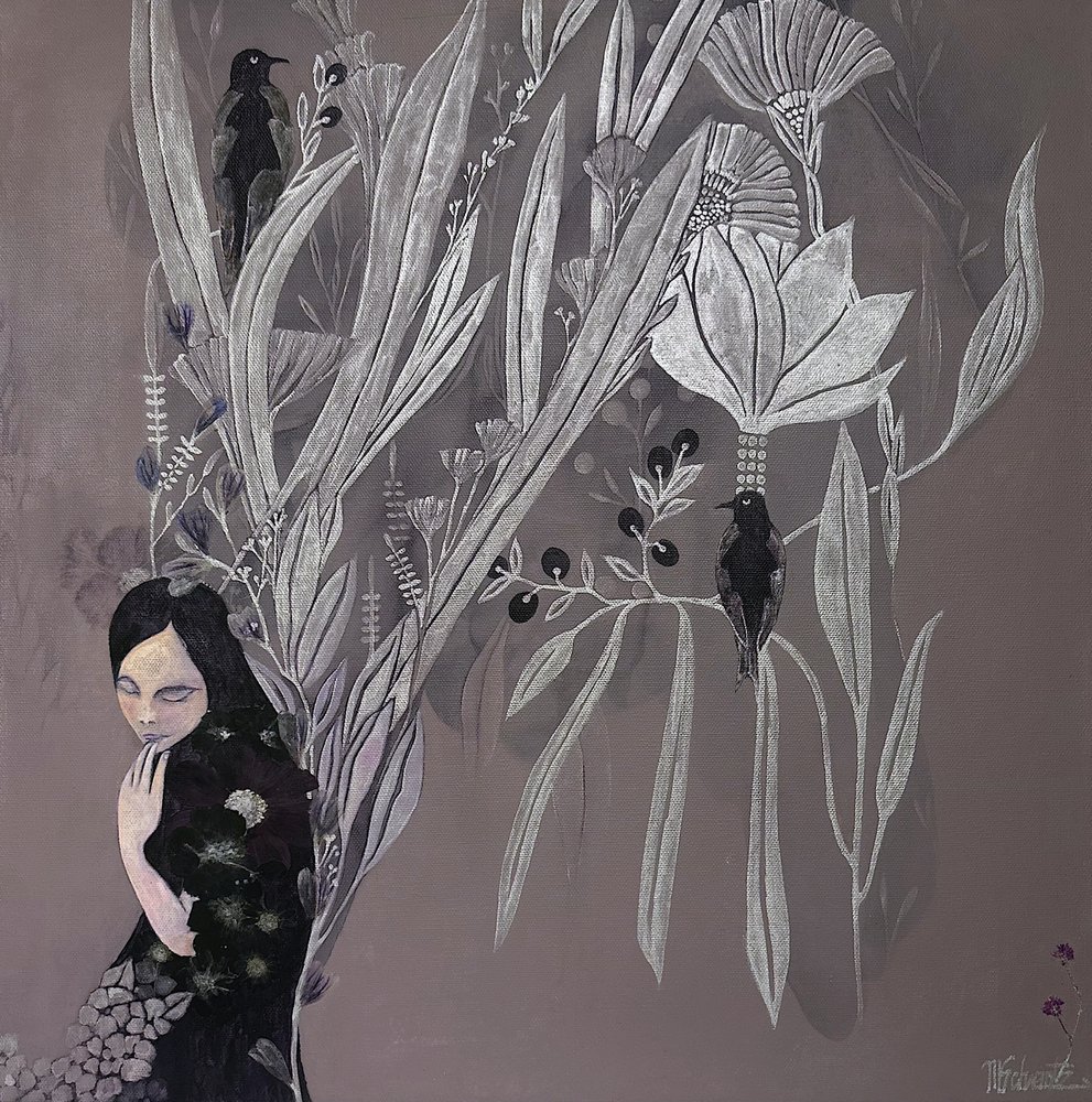 Gelassene botanische Frau von Mishel Schwartz