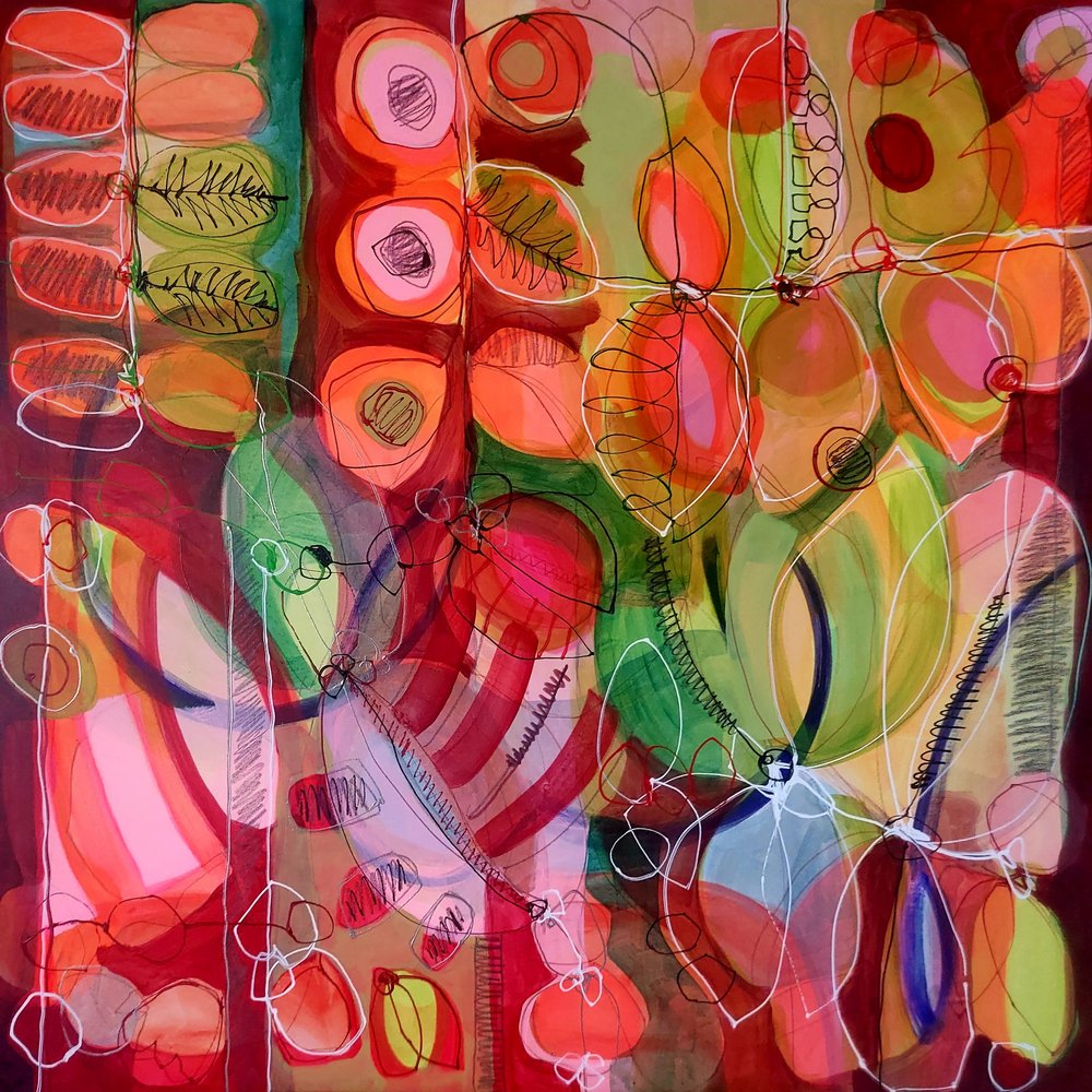 Farbige Abstrakte Botanicals von Monika Riethmueller