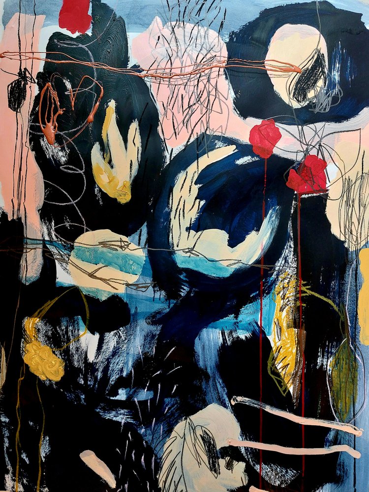 Dunkler abstrakter Fluss von Monika Riethmueller