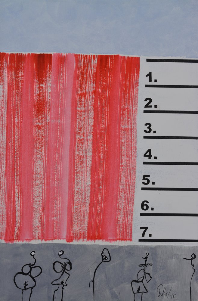 Rote Streifen Abstrakte Figuren von Mr PETTO