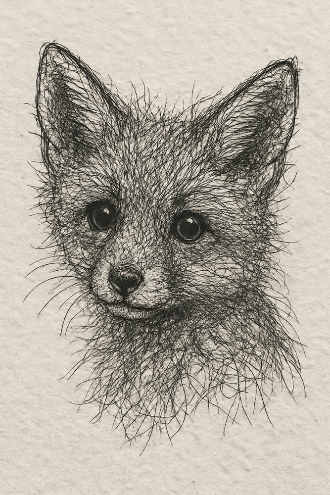 Niedlicher Fuchsjunges-Sketch von Natalie Bruns