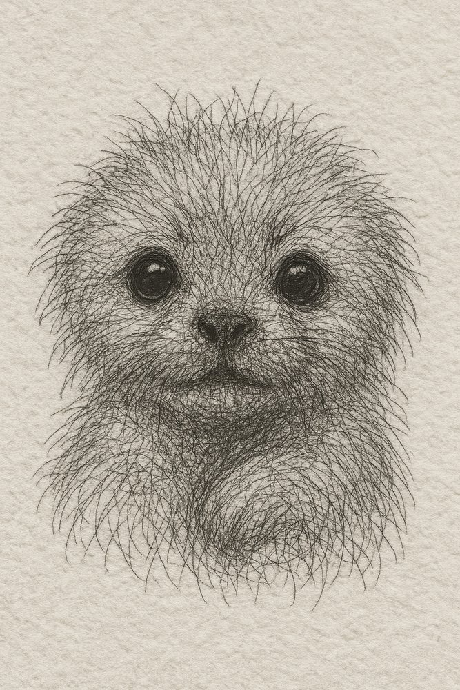 Flauschiges Welpenporträt von Natalie Bruns