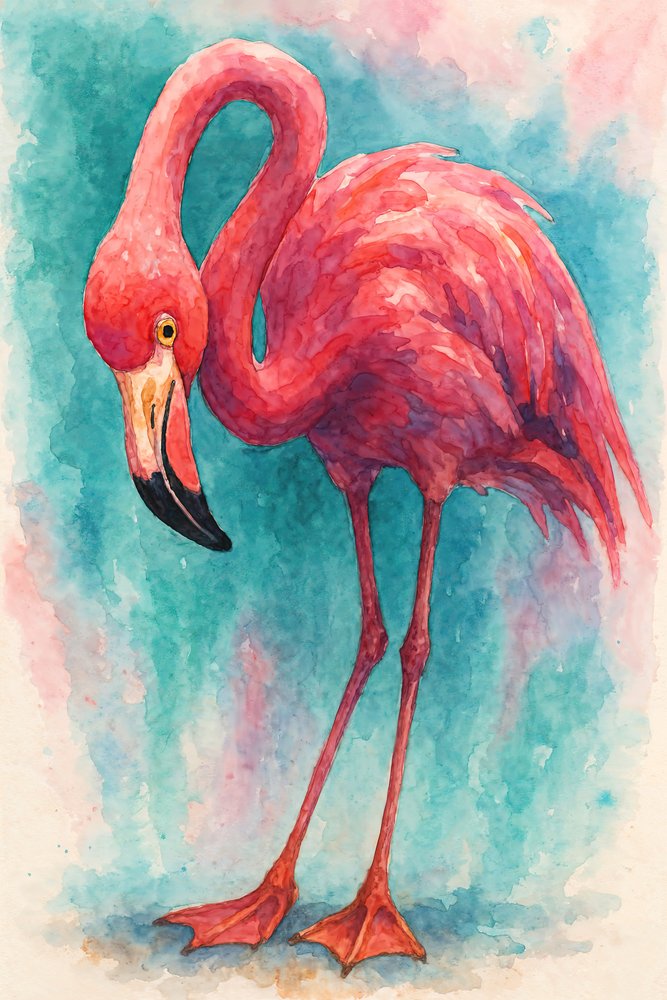 Anmutiger Rosa Flamingo von Natalie Bruns