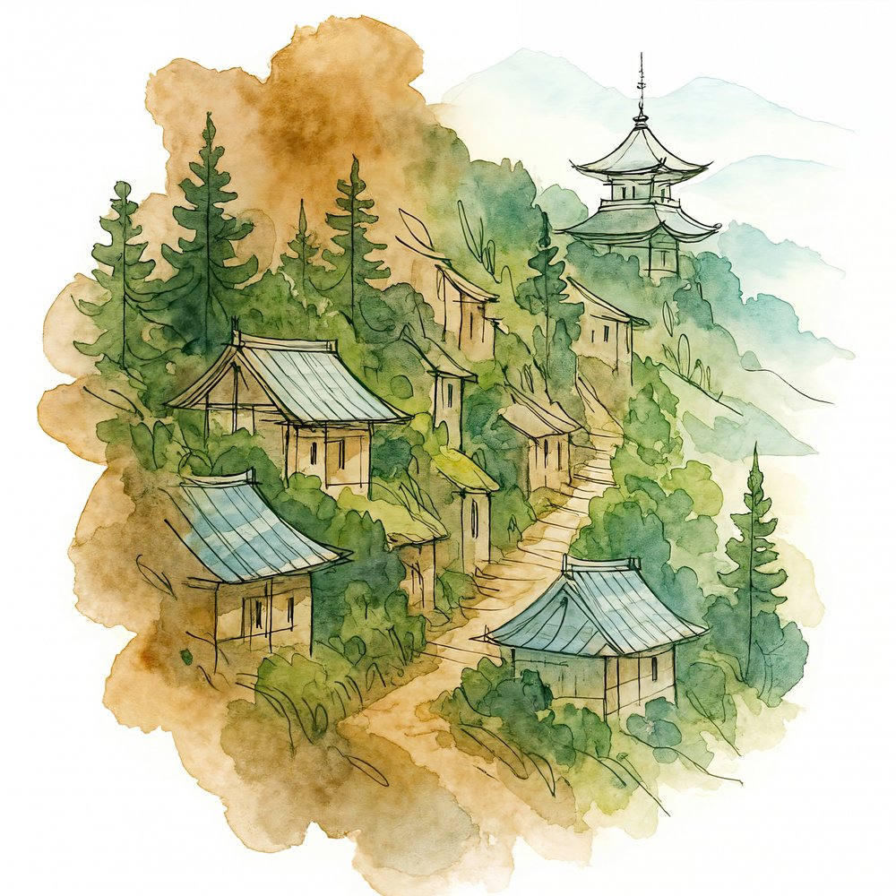 Japanisches Bergdorf von Natalie Bruns