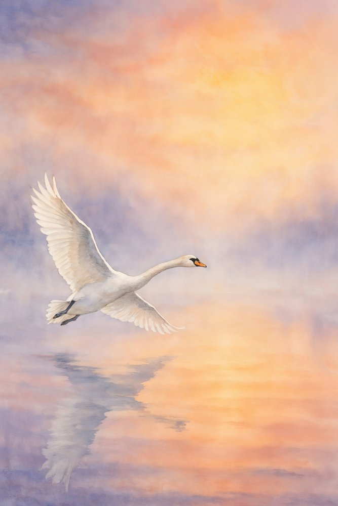 Majestätischer Schwan Spiegelung von Natalie Bruns