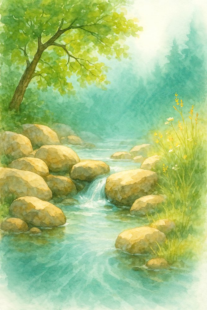Friedlicher Waldbach von Natalie Bruns