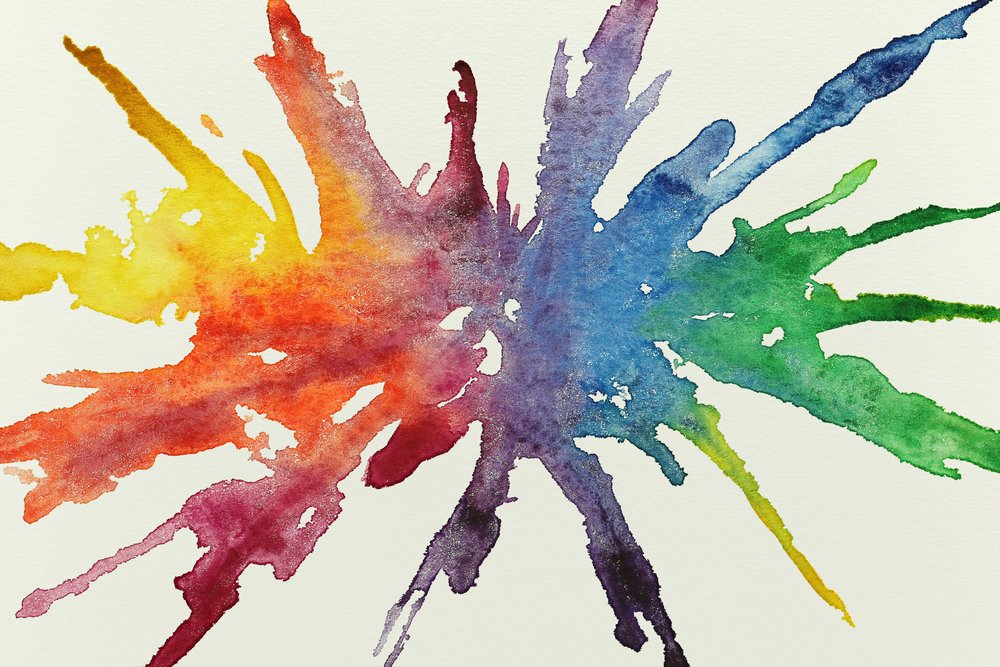 Regenbogen Aquarellspritzer von Natalie Bruns