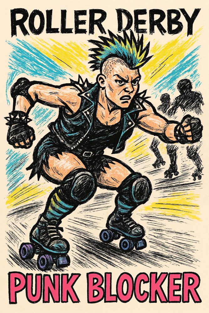 Roller Derby Punk Blocker von Natalie Bruns