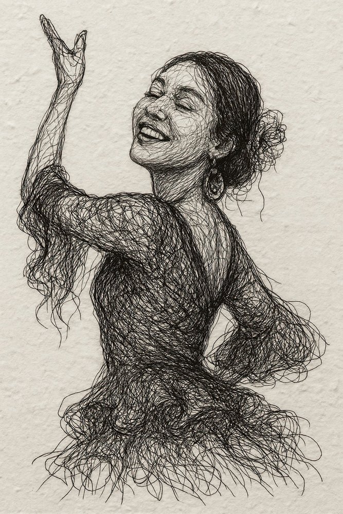 Lächelnde Flamenco-Tänzerin von Natalie Bruns