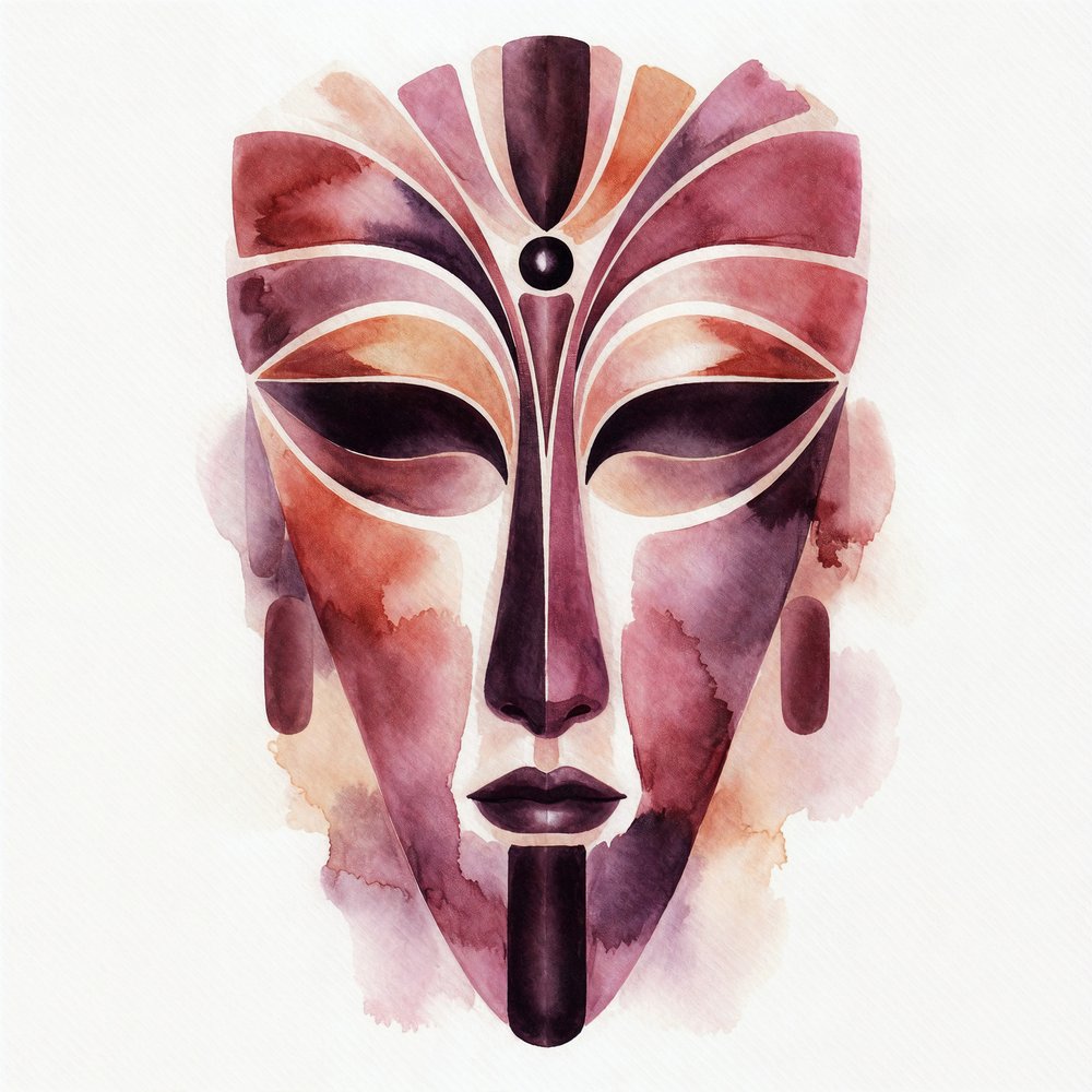 Spirituelle Aquarellmaske von Natalie Bruns