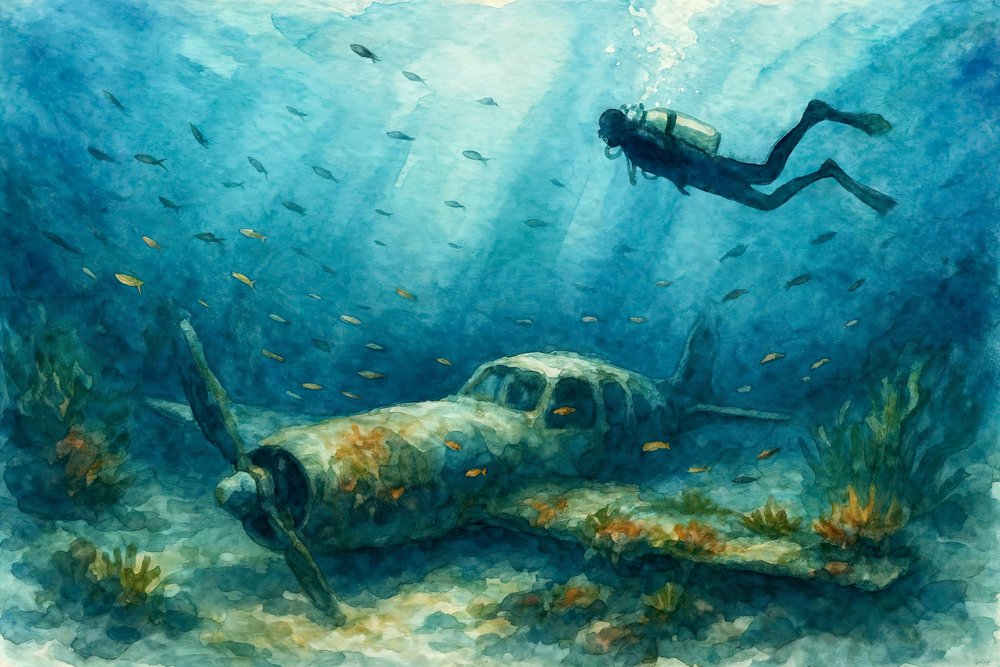 Unterwasser-Flugzeugwrack von Natalie Bruns