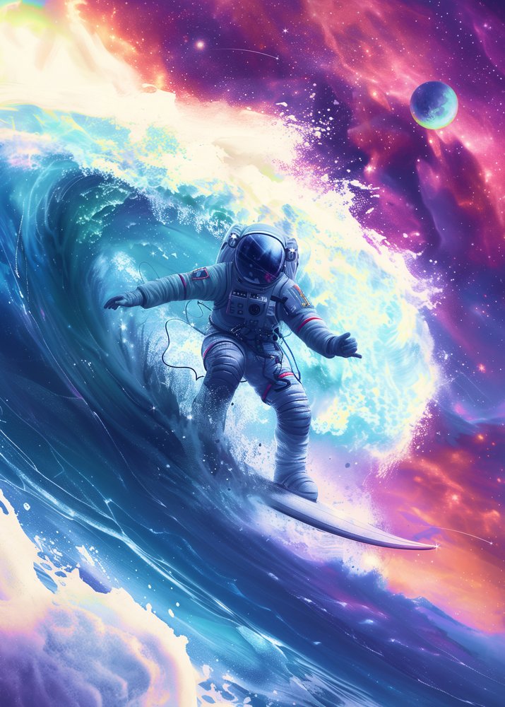 Astronaut surft auf kosmischer Welle von Nicebleed