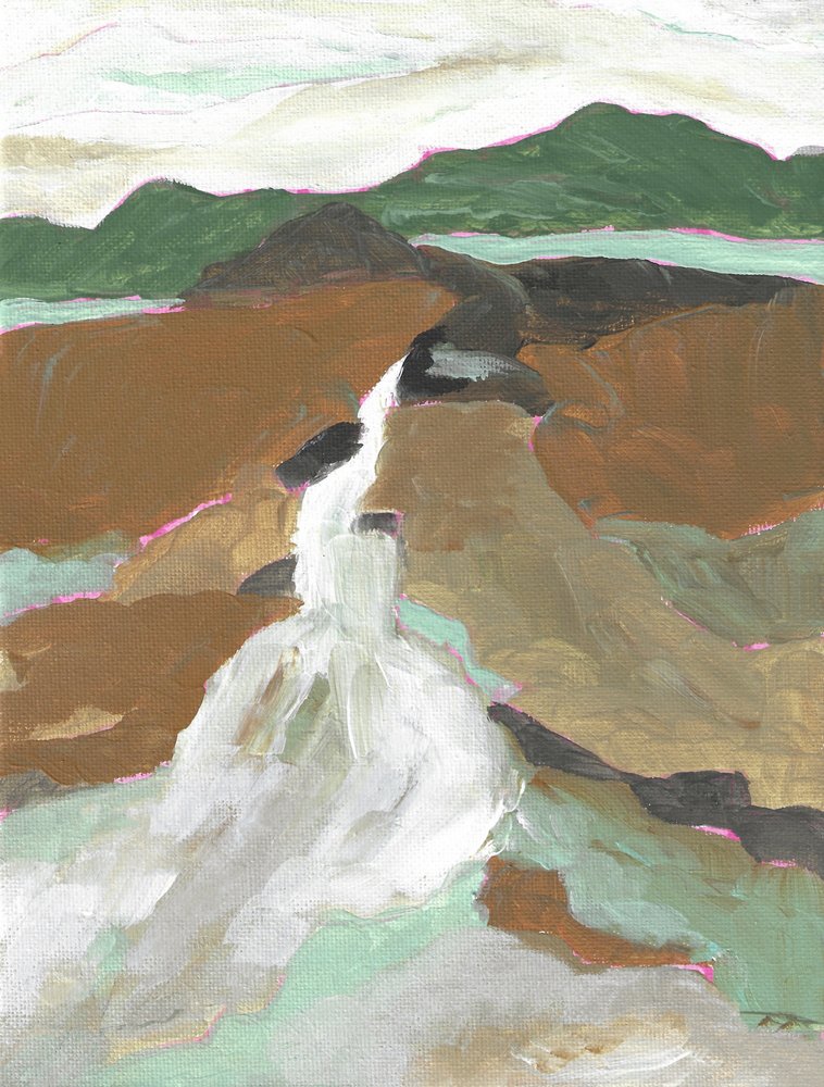 Abstrakter Bergwasserfall von Nikita Jariwala
