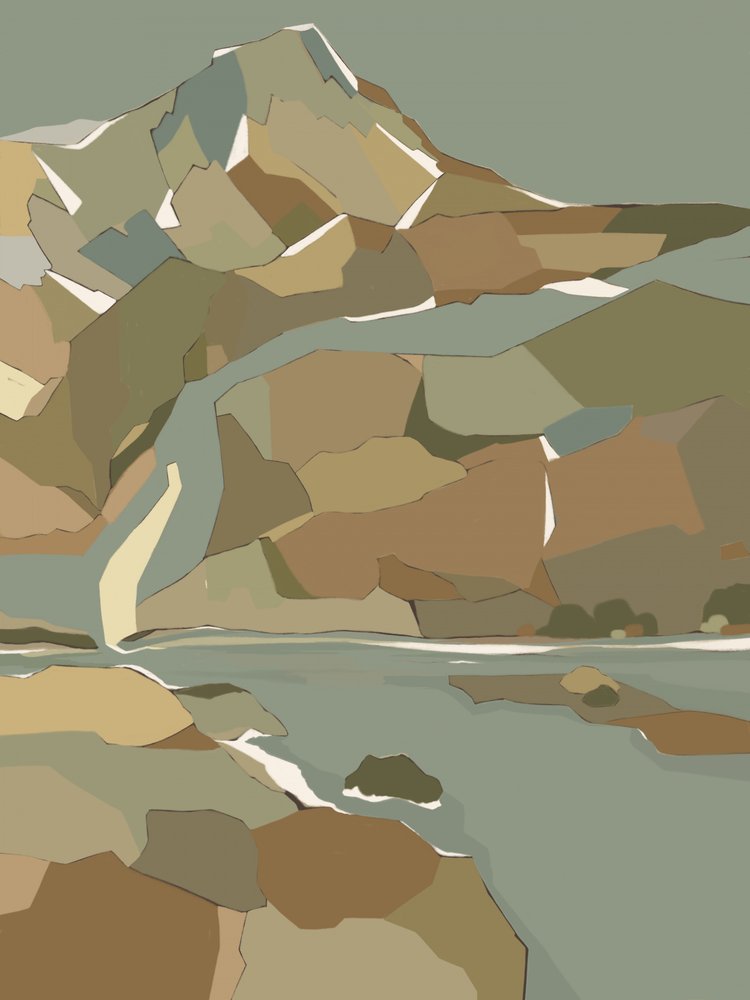 Geometrischer Bergfluss von Nikita Jariwala