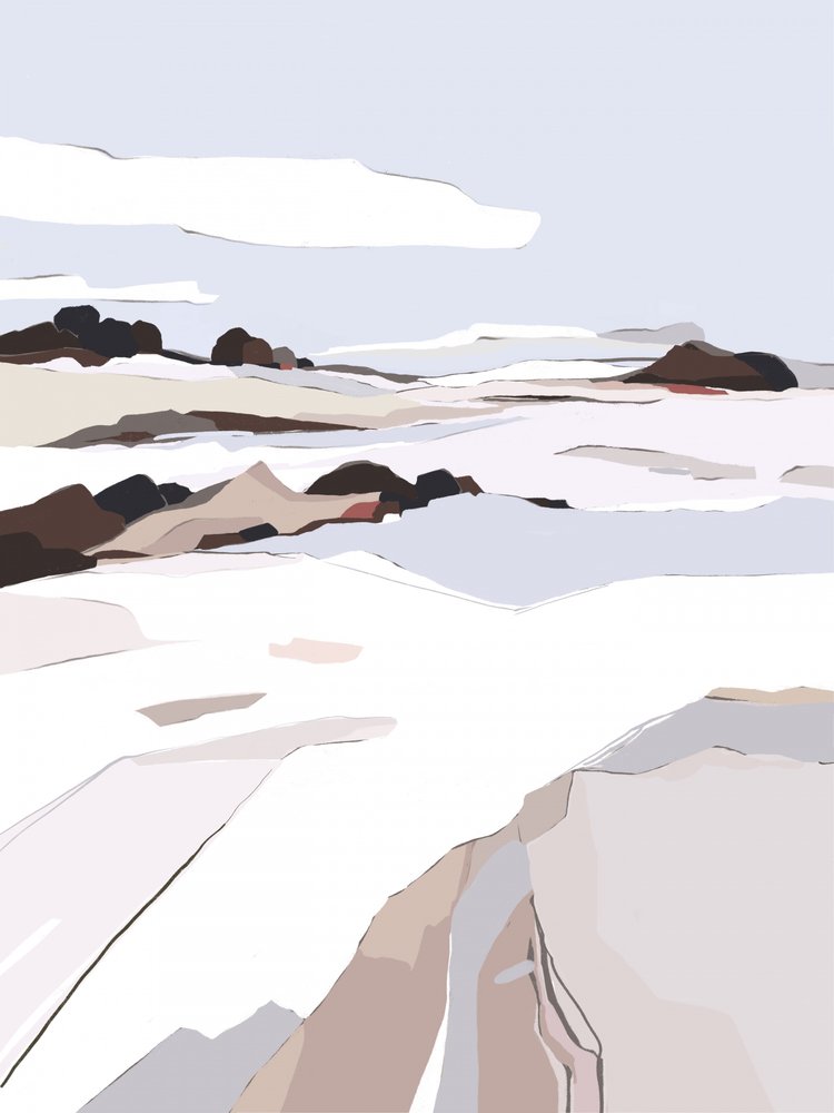 Minimalistische Winterberge von Nikita Jariwala