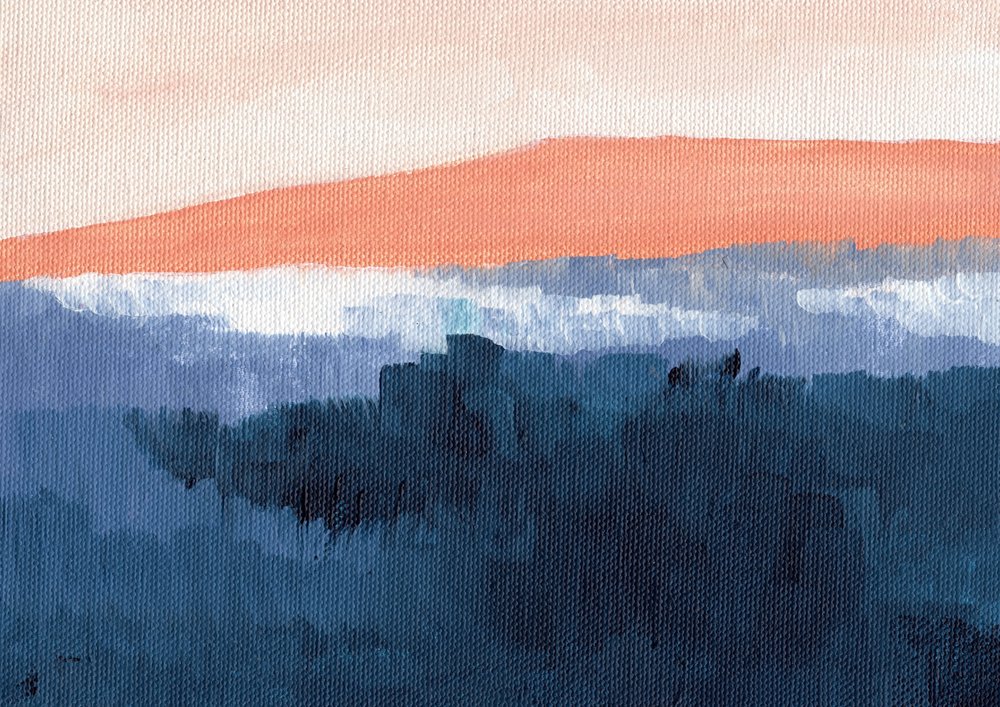 Neblige Blaue Berge von Nikita Jariwala