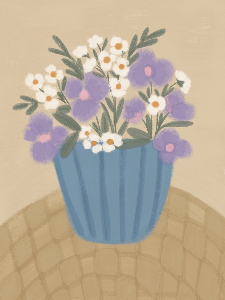 Weiche Lila Blumen von Nikita Jariwala