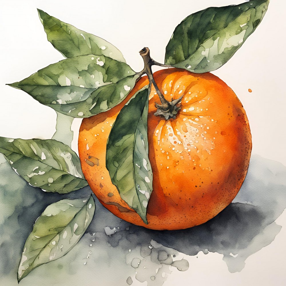 Frische Orange Aquarell von Ohkimiko